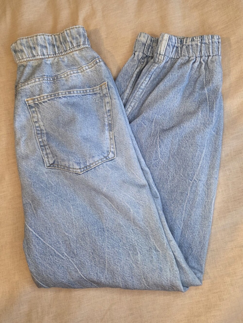 rag & bone Miramar Denim Print Sweatpant Jeans | Elastic Waist Jogger | S